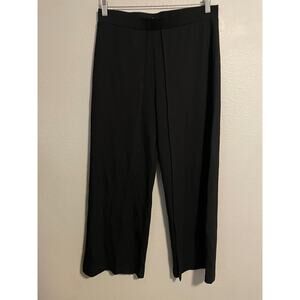 Betabrand Pants Womens Large Petite Black Dress Pant Yoga Pull On Wide Leg